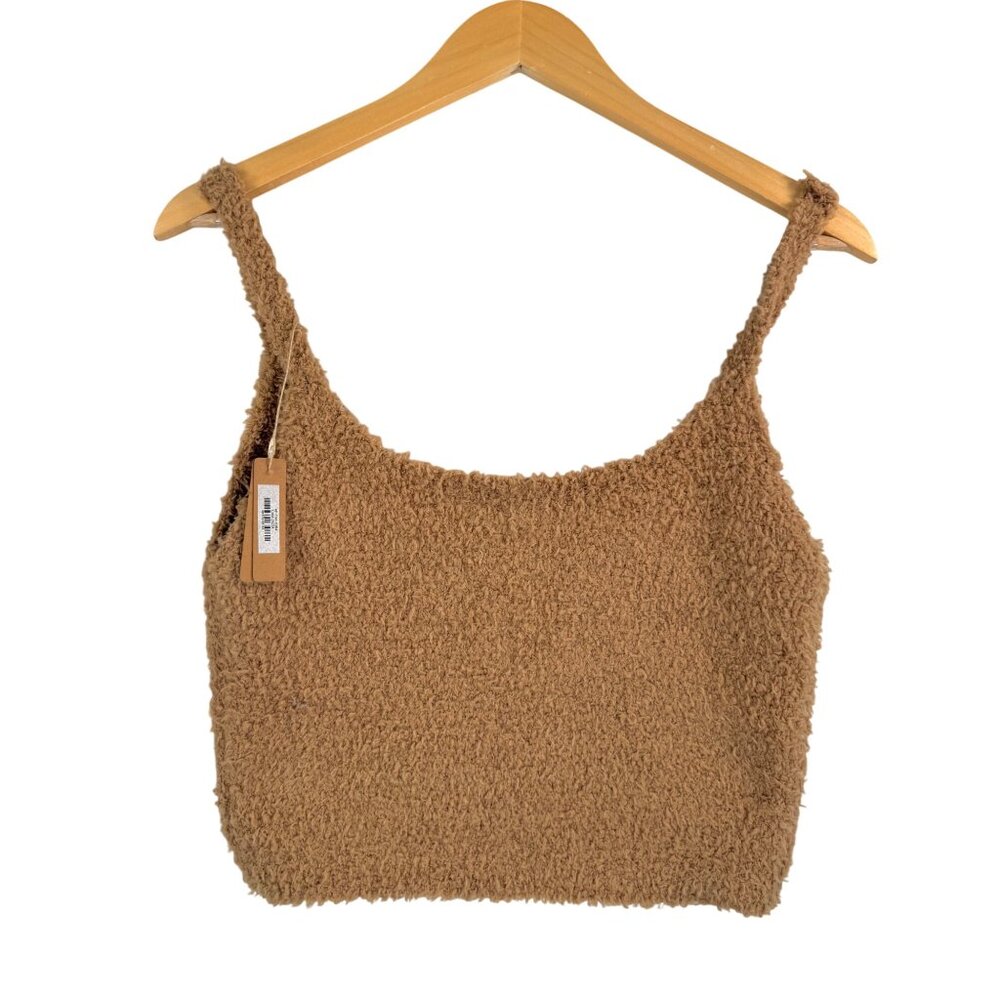 Skims Cozy Knit Scoop neck crop tank camel boho sz 2X/3X - Picture 1 of 5